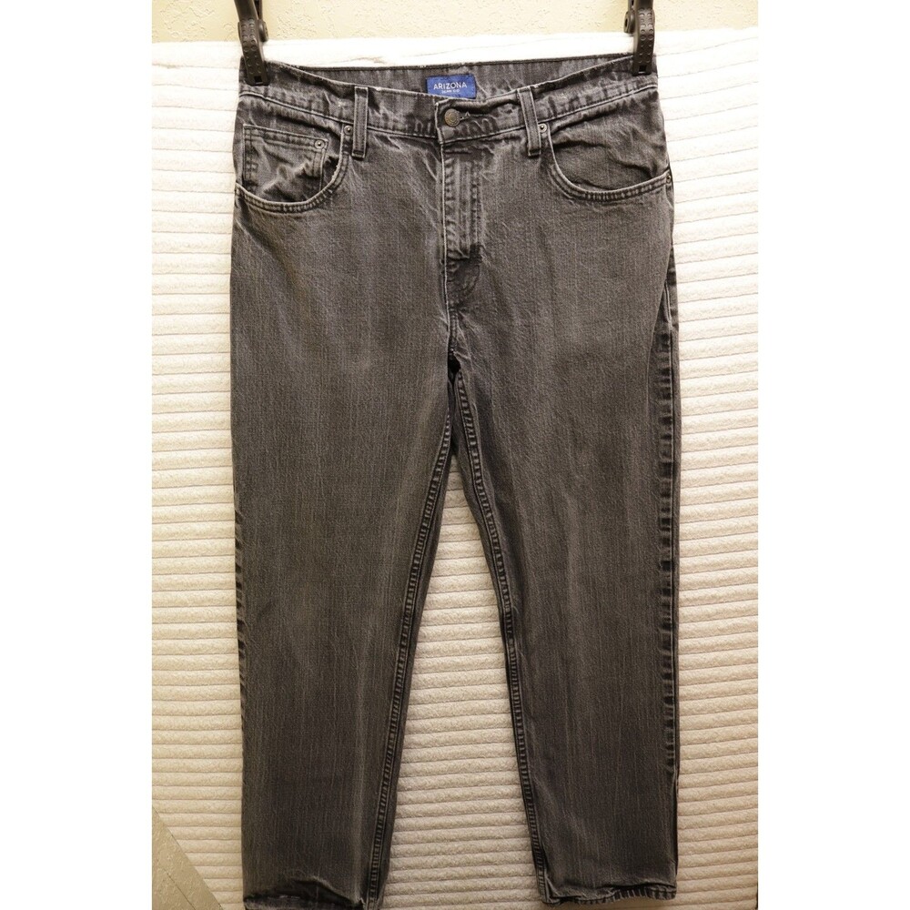 Arizona Relaxed Straight Flex Jeans Mens 33x32 Black Excellent Flex Denim Pants